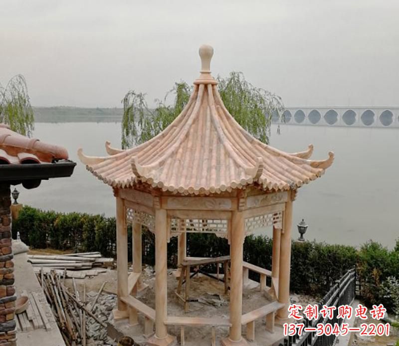福州精致古典八角凉亭石雕