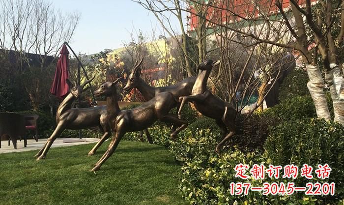 福州奔跑的小鹿铜雕