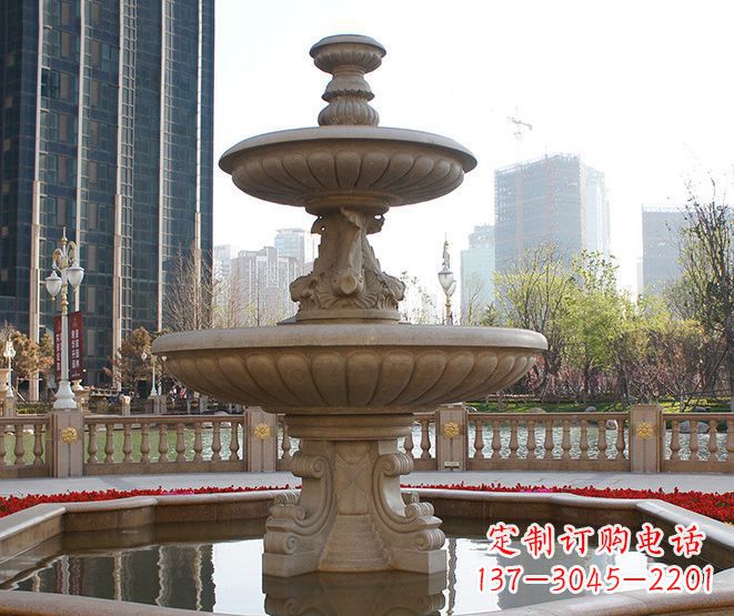 福州别墅景观大型喷泉石雕