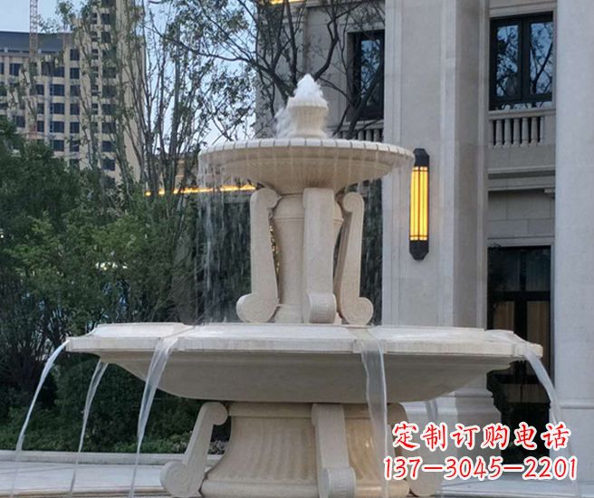 福州别墅景观汉白玉喷泉石雕 (2)