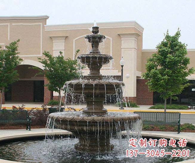 福州别墅景观石雕多层喷泉雕塑 (3)