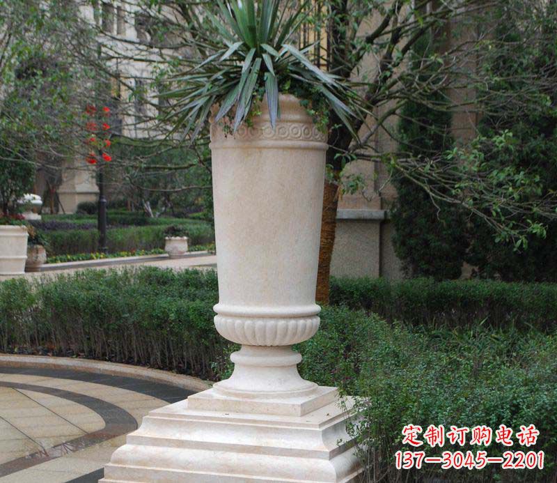 福州别墅景观石雕花盆