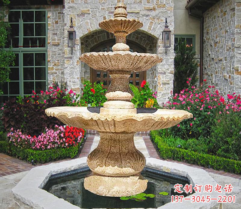 福州别墅石雕喷泉 (2)