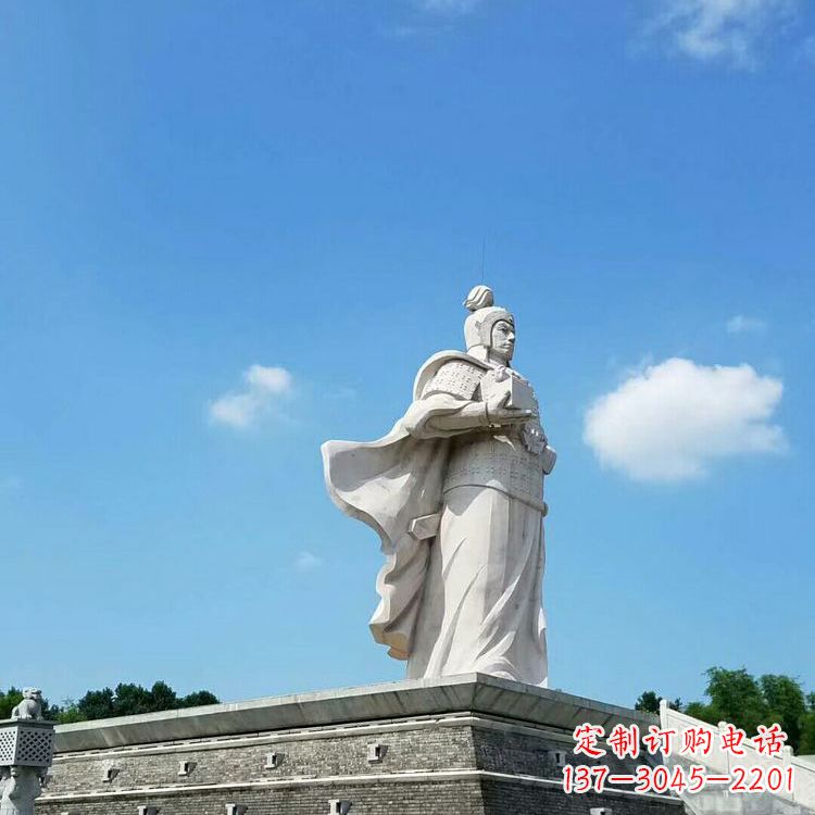 福州兵仙韩信汉白玉石雕-景区古代著名将领军事家雕像