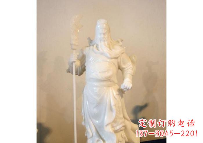 福州玻璃钢持刀关公雕塑