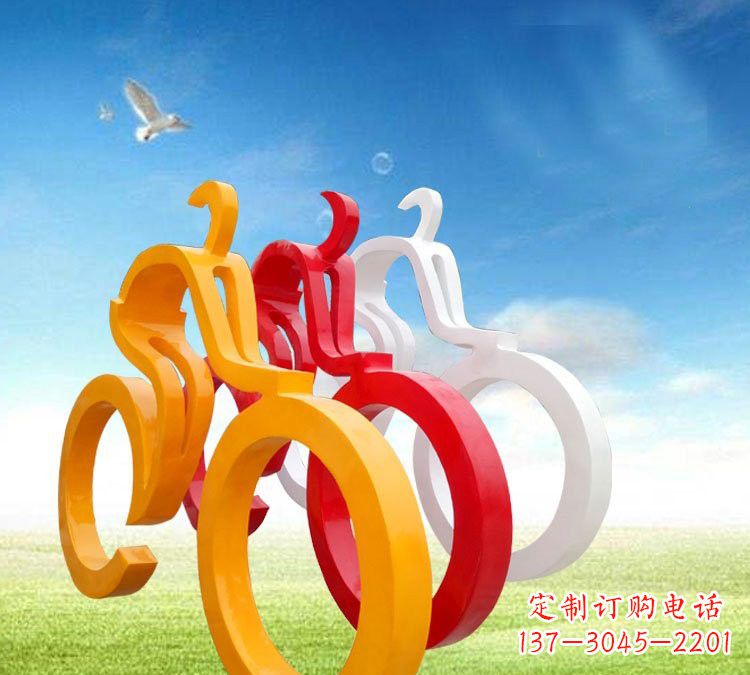 福州玻璃钢艺术自行车雕塑