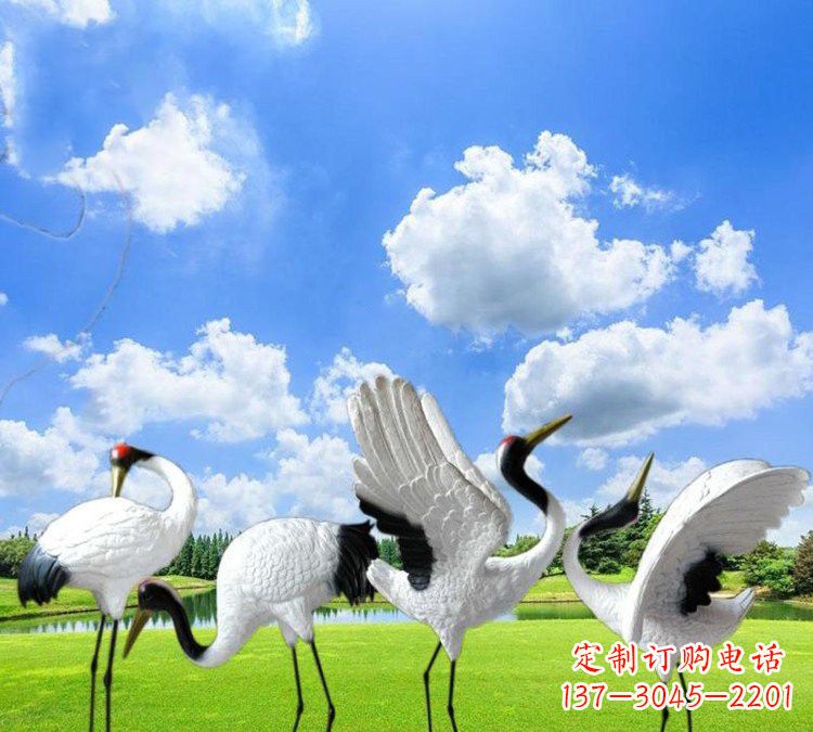 福州玻璃钢丹顶鹤雕塑——一件艺术精品