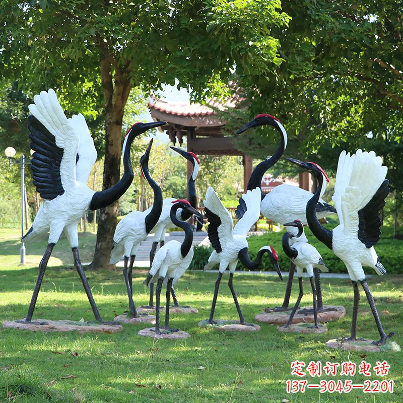 福州玻璃钢丹顶鹤雕塑传承中华文化之美