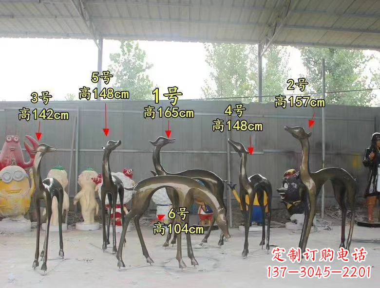 福州玻璃钢仿铜公园小鹿雕塑
