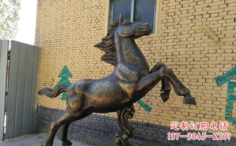 福州玻璃钢仿铜马到成功雕塑马