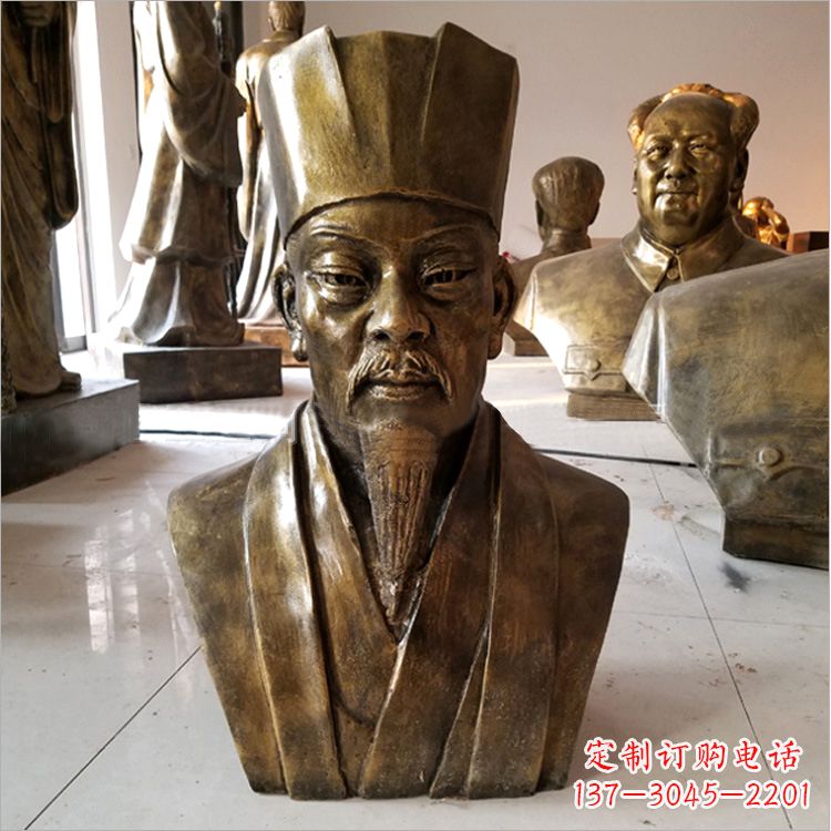 福州玻璃钢仿铜苏轼头像雕塑