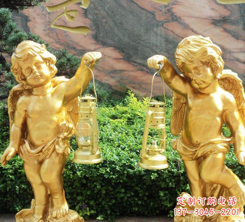 福州玻璃钢仿铜小天使路灯