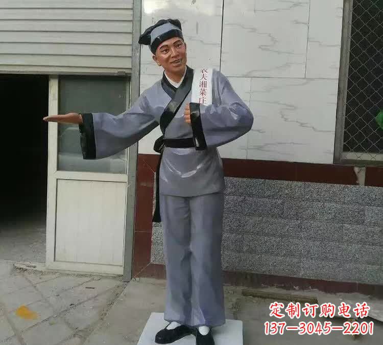 福州精致玻璃钢店小二雕塑