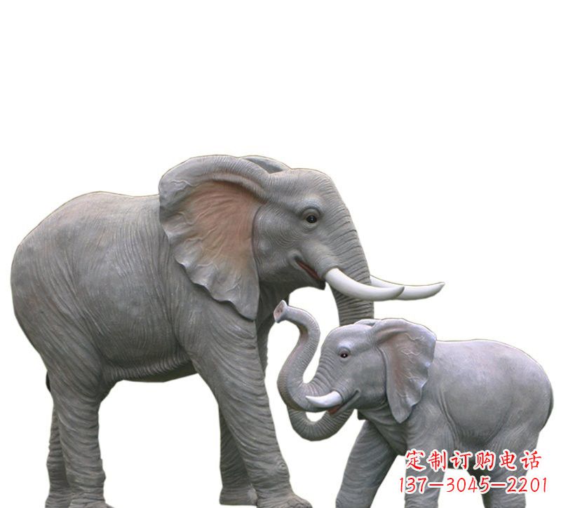 福州玻璃钢仿真母子大象