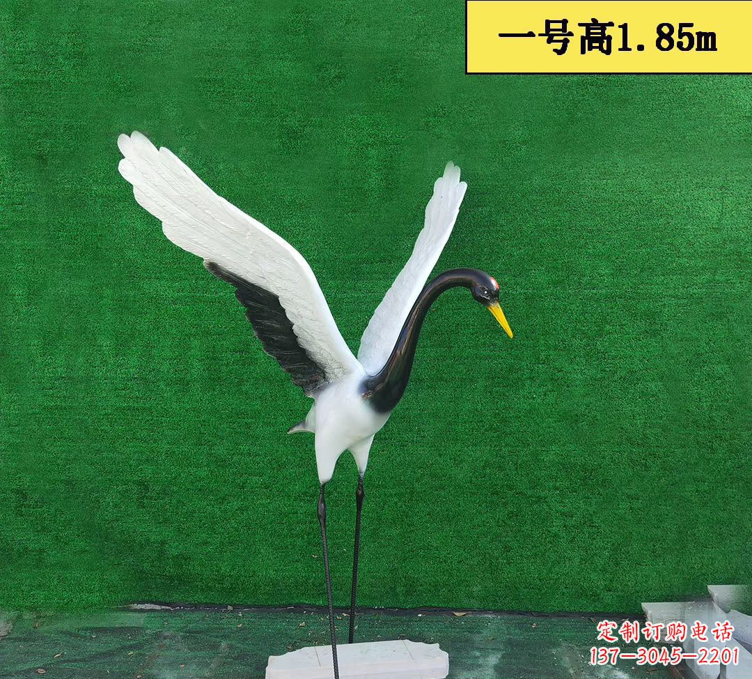 福州玻璃钢仿真仙鹤 公园景观动物雕塑
