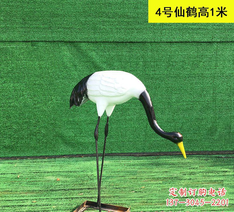 福州玻璃钢仿真仙鹤动物雕塑
