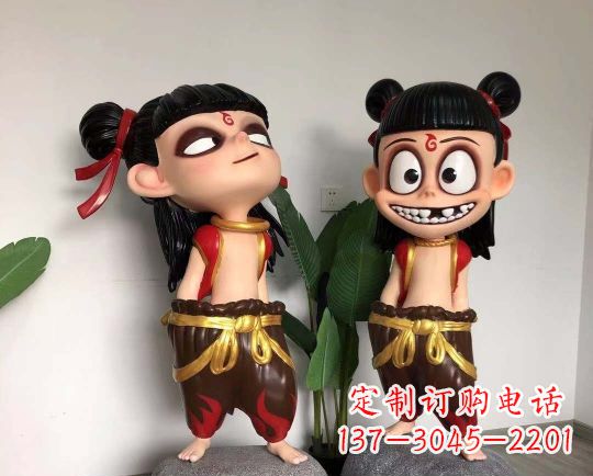 福州玻璃钢卡通哪吒雕塑