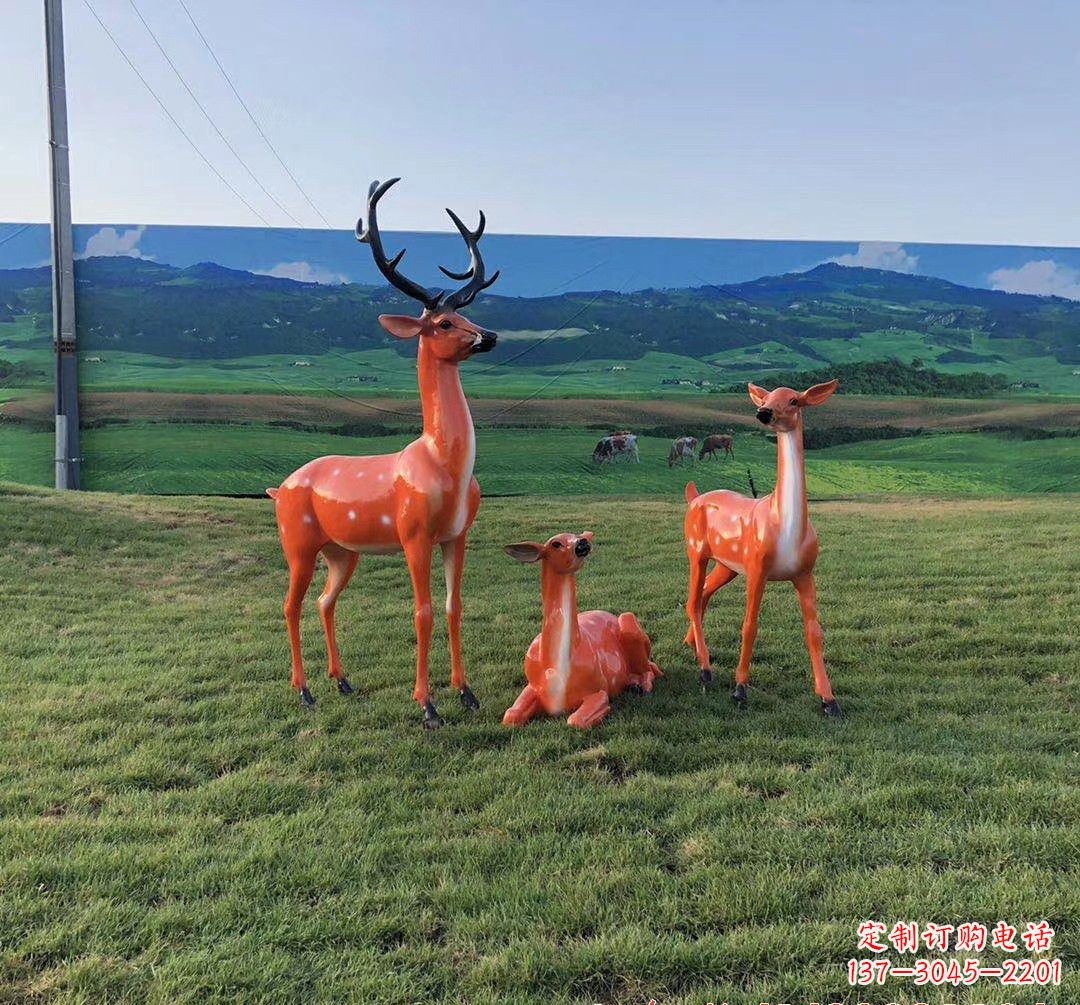 福州玻璃钢鹿群雕塑