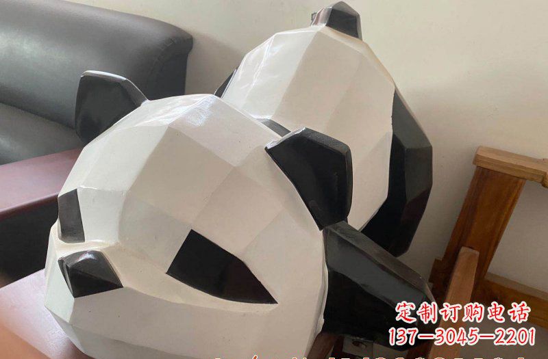 福州玻璃钢切面熊猫雕塑