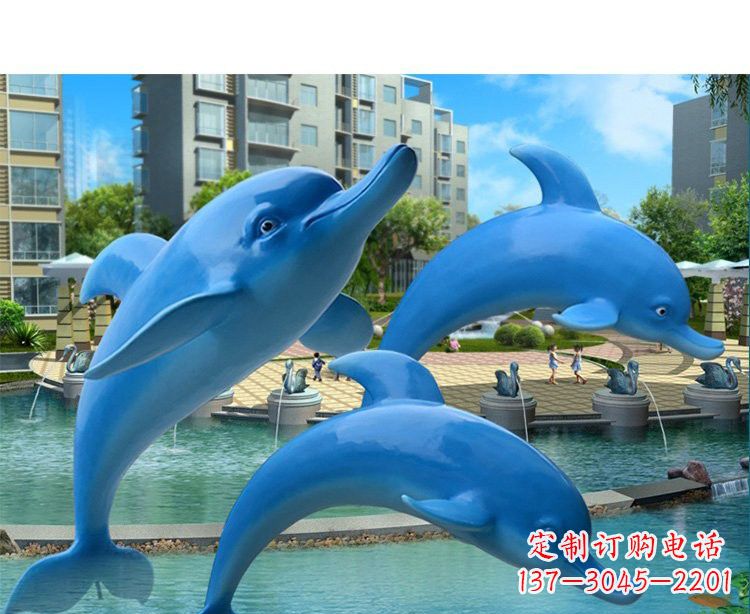 福州玻璃钢海豚雕塑灵动而美丽