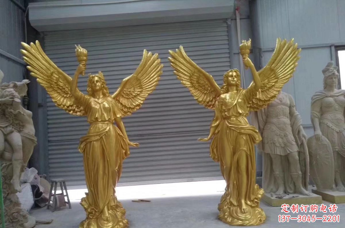 福州玻璃钢西方天使 广场西方人物雕塑