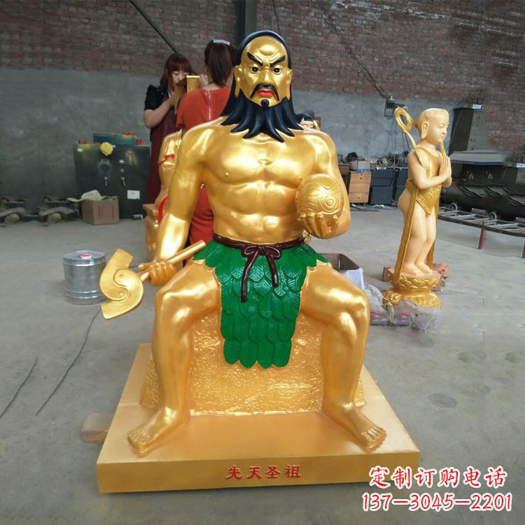 福州玻璃钢炎帝神农氏彩绘神像