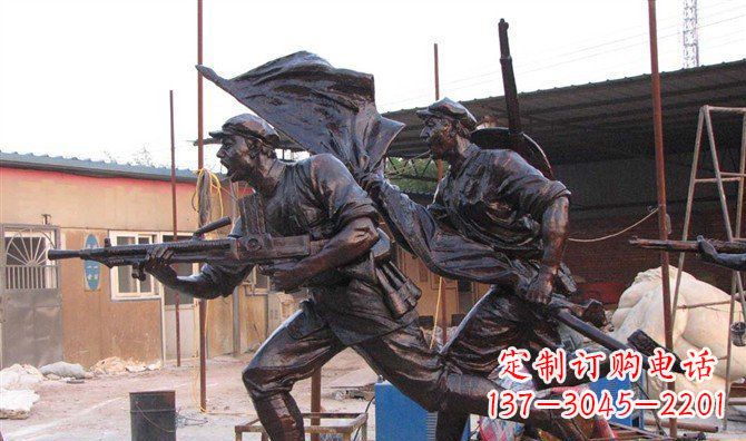 福州玻璃钢战士仿铜人物雕塑