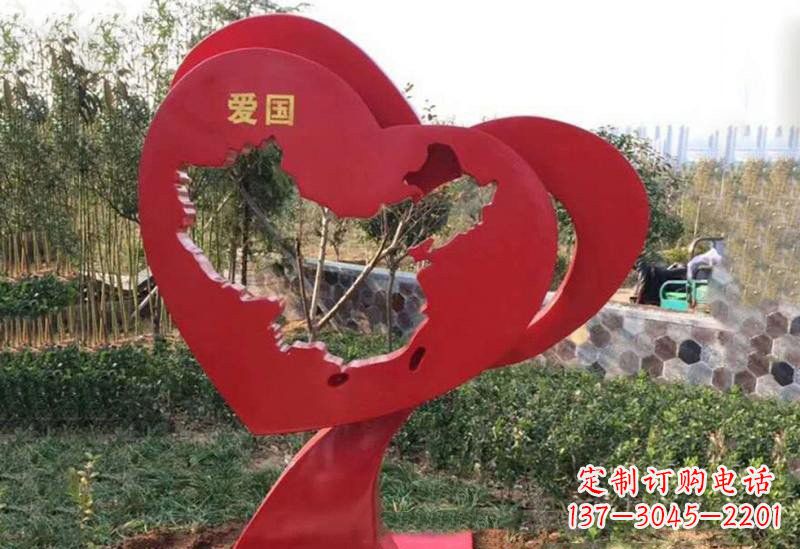 福州不锈钢爱国镂空中国地图雕塑