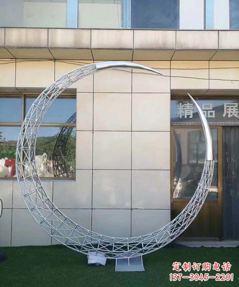 福州不锈钢别墅月亮镂空雕塑