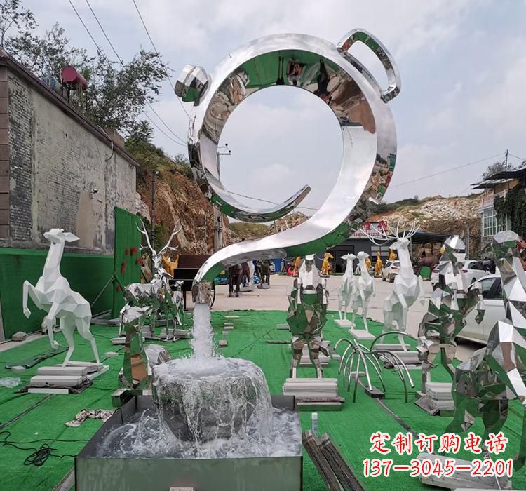 福州不锈钢茶壶雕塑精致美观的艺术品
