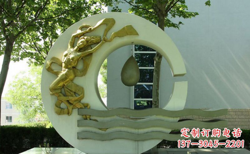 福州不锈钢嫦娥奔月景观雕塑
