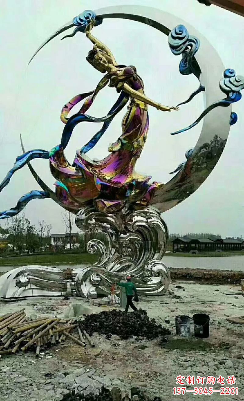 福州不锈钢嫦娥奔月雕塑1