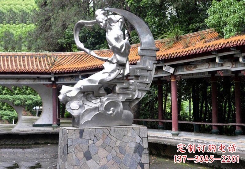 福州不锈钢制作的嫦娥奔月雕塑
