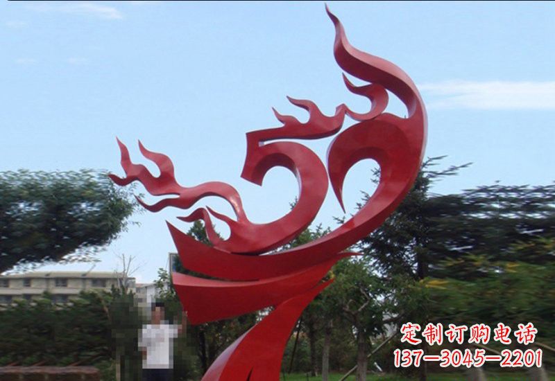 福州不锈钢凤凰涅槃雕塑——象征着新生