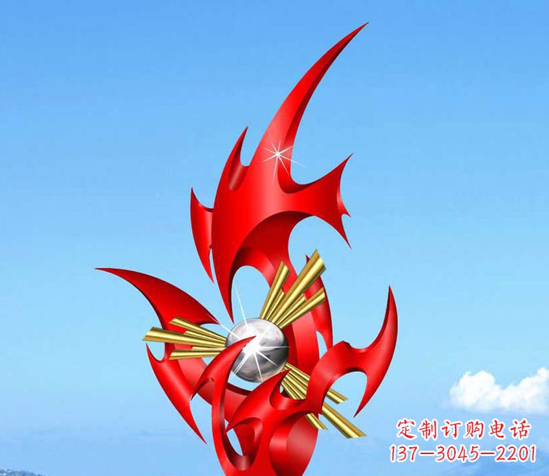 福州不锈钢火苗雕塑