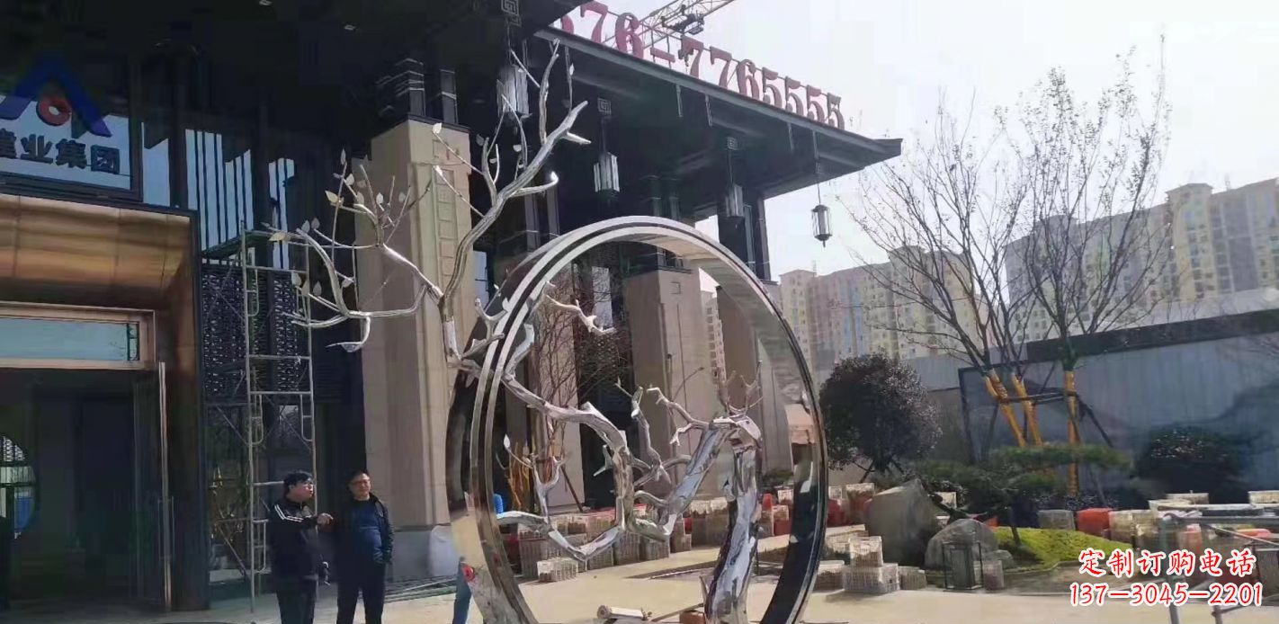 福州不锈钢抽象镜面圆环雕塑