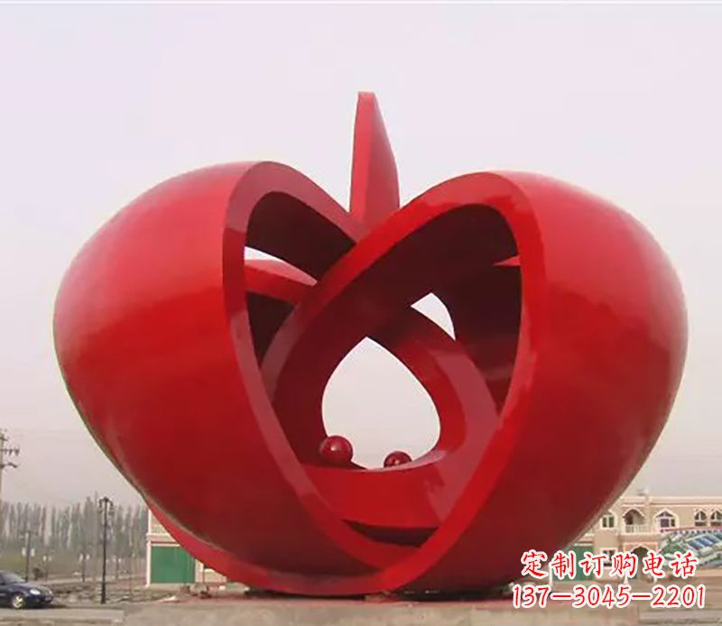 福州精致的不锈钢苹果雕塑