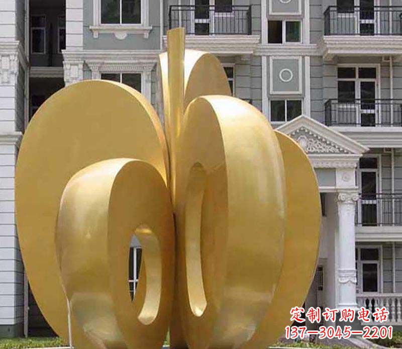 福州不锈钢苹果雕塑极具视觉震撼力
