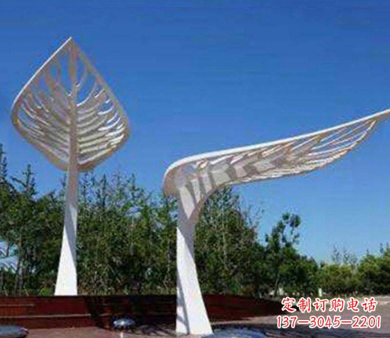 福州精美不锈钢树叶雕塑