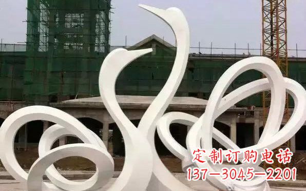福州不锈钢天鹅雕塑美丽而优雅