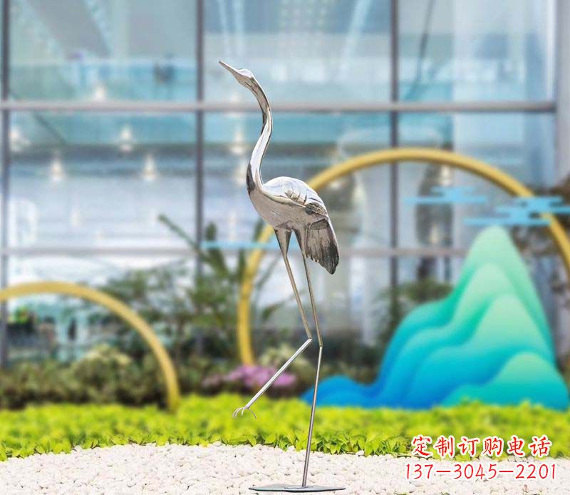 福州不锈钢仙鹤雕塑传承中国古典文化