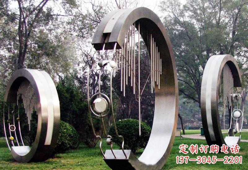 福州不锈钢圆环雕塑——聆听之美