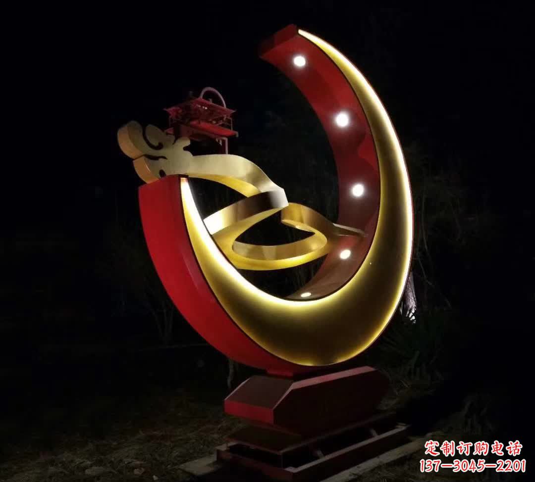 福州不锈钢月亮雕塑静谧中的经典之美