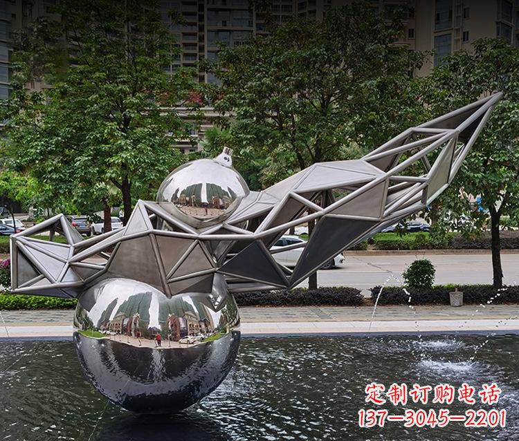 福州不锈钢葫芦雕塑美丽耐用的艺术杰作
