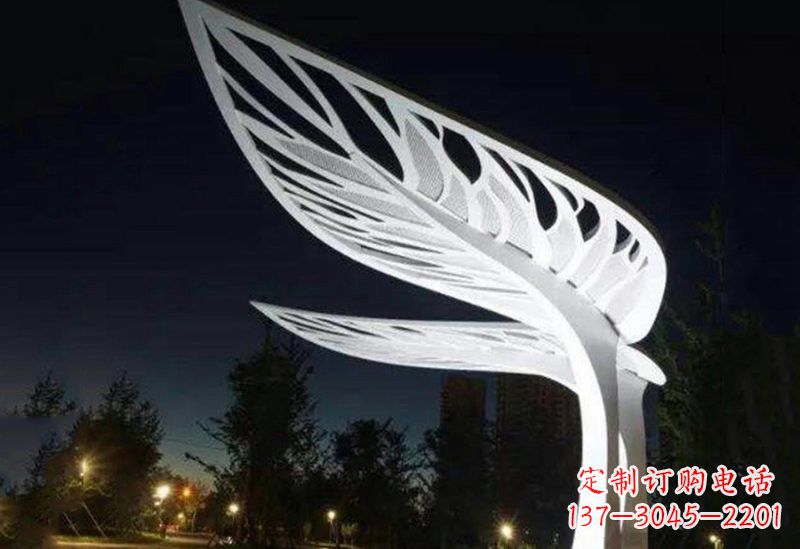 福州不锈钢大型树叶雕塑