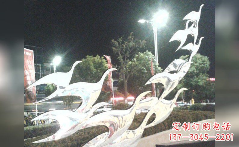 福州不锈钢大雁雕塑——灿烂的翱翔