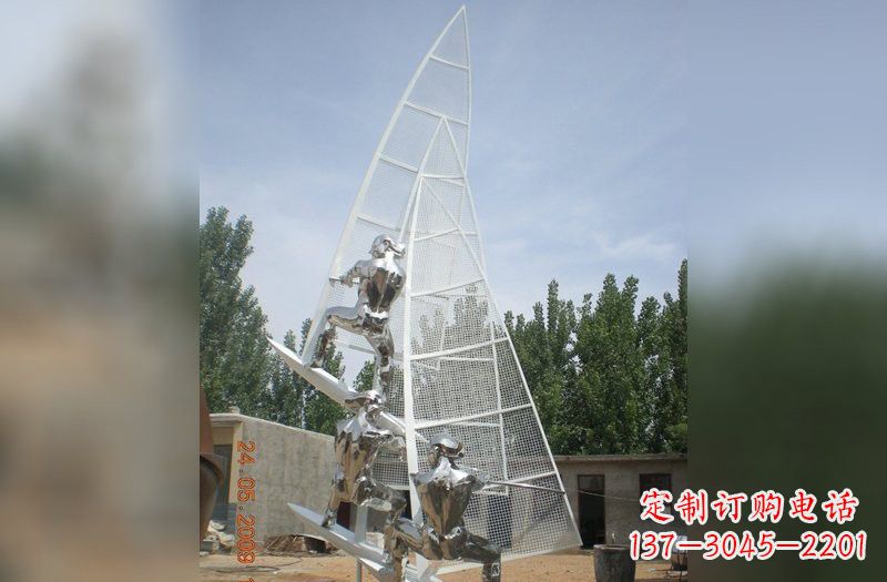 福州不锈钢帆船雕塑精美的艺术品
