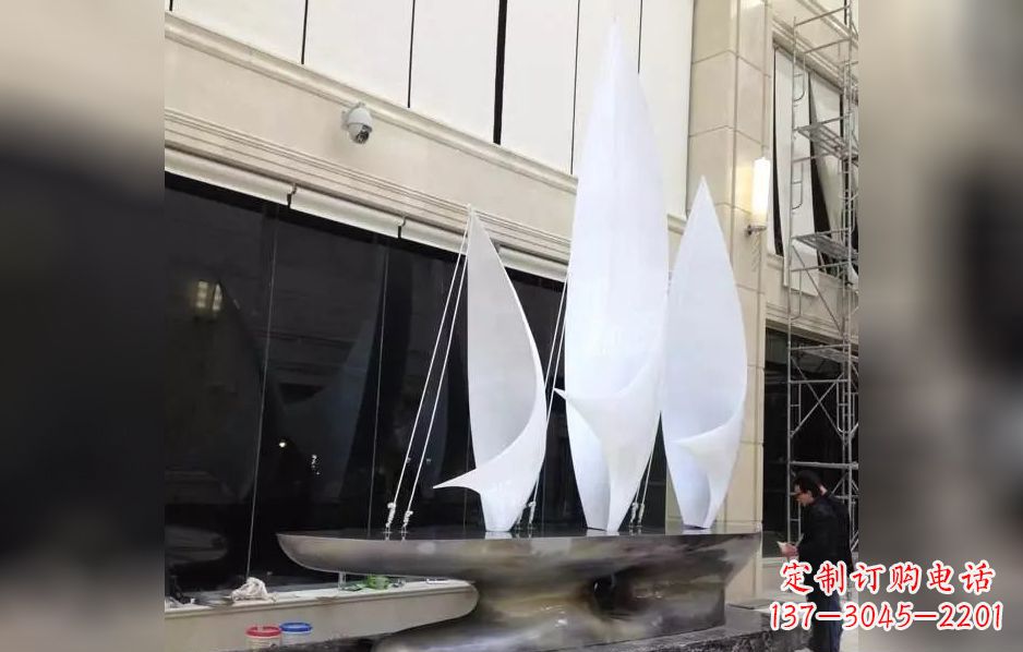 福州不锈钢帆船海洋迷人的雕塑