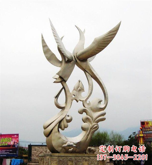 福州不锈钢凤凰雕塑传承古代美学