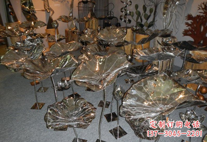 福州不锈钢荷叶雕塑——缔造美丽公园